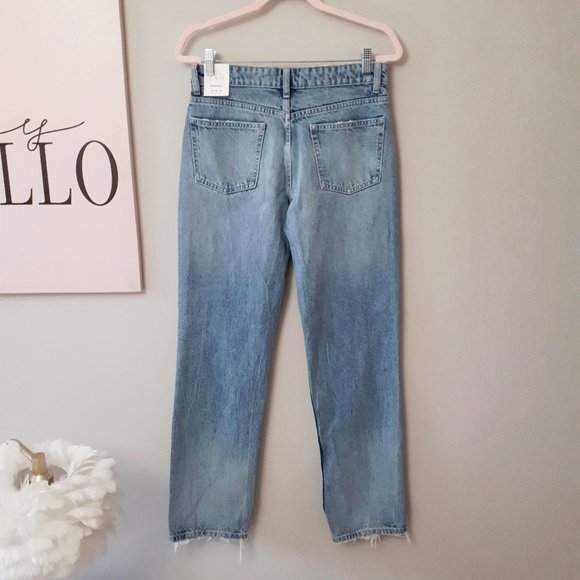 NWT Zara light wash blue mid-rise full length straight leg denim jeans, US6 - Picture 8 of 8